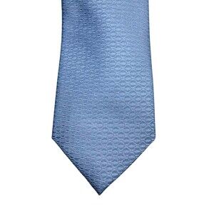 Calvin‎ Klein Tie Mens OS Blue Polyester Geometric Jacquard Classic Necktie New
